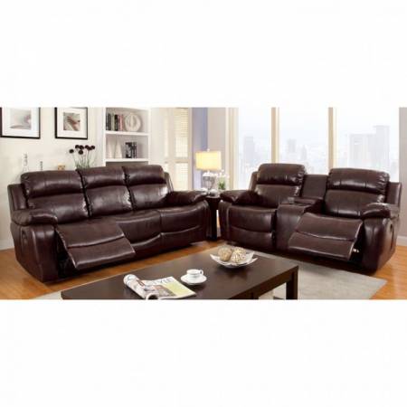 HUGHES 2 Pc. Set SOFA + LOVE SEAT IN DARK BROWN 